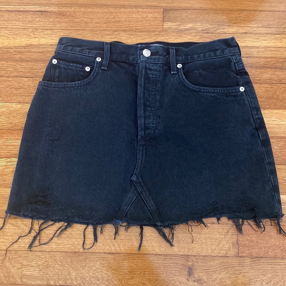Agolde black jean skirt